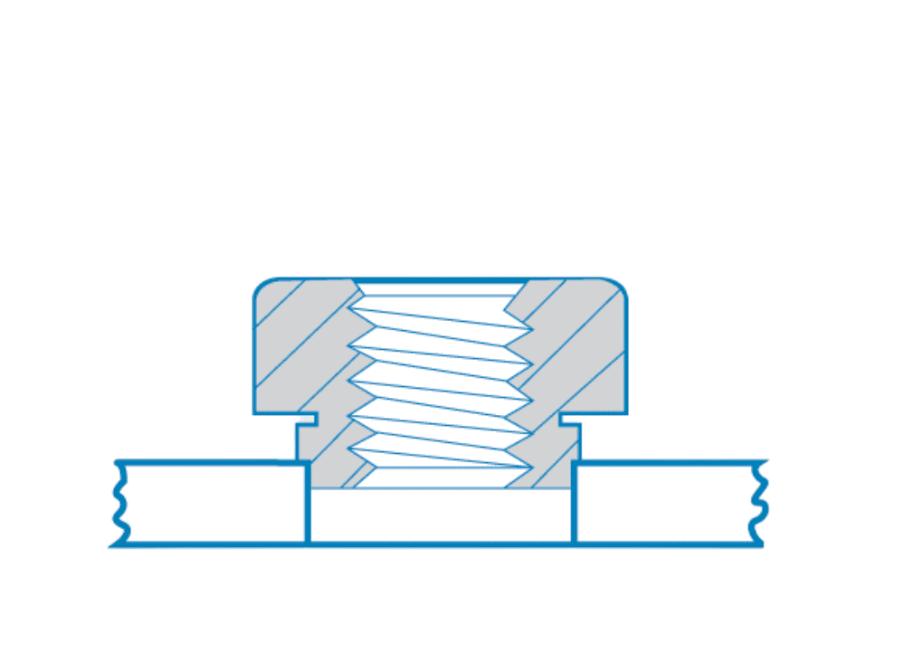 Close-up of Printed Circuit Board fastener showing threaded shaft and head