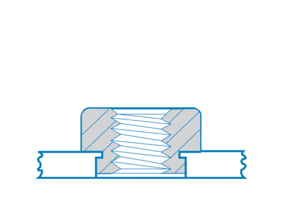 Close-up of Printed Circuit Board fastener showing threaded shaft and head
