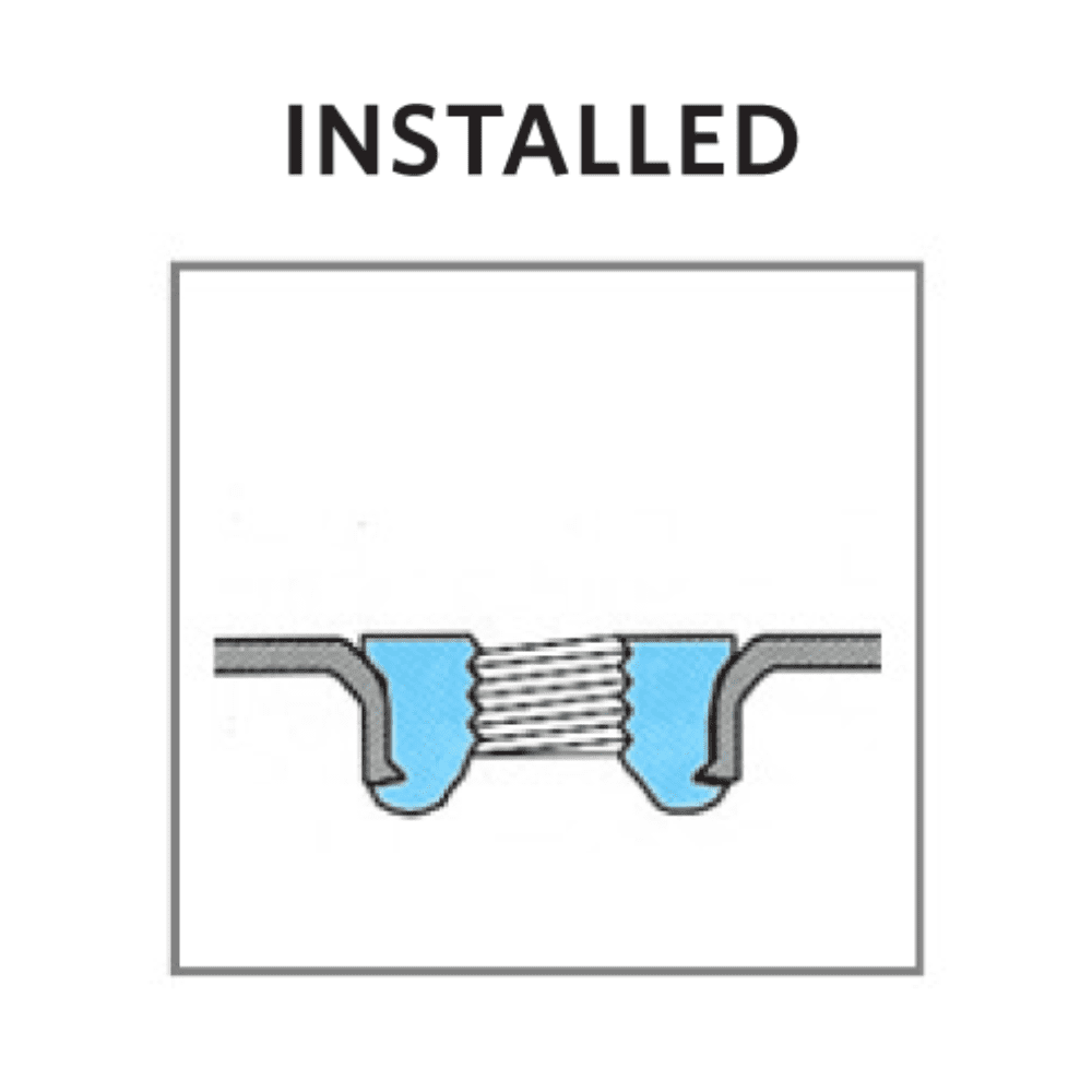 Diagram showing how to install Flangeform Nuts