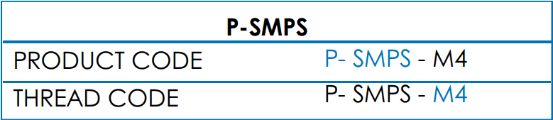 Table showing how to specify PSMPS Self Clinching Nuts